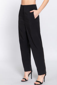 High Waist Pintuck Detail Long Pants