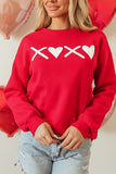 Valentine’s Day XOXO Round Neck Drop Shoulder Sweatshirt