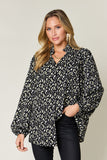 Double Take Full Size Leopard Long Sleeve Blouse