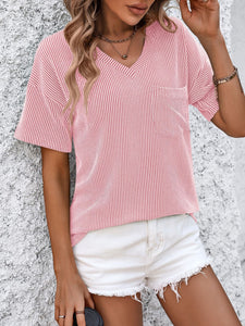 Mandy V-Neck Dropped Shoulder T-Shirt