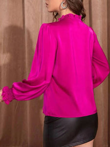 Frill Tied Lantern Sleeve Blouse