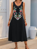 Perfee Tied Flower Printed Sleeveless Dress